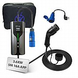 מטען נייד חכם לרכב חשמלי 16A 3.6KW אפליקציה לשליטה בהספק Braumers Type 2 מטען נייד חכם לרכב חשמלי 16A 3.6KW אפליקציה לשליטה בהספק Braumers Type 2